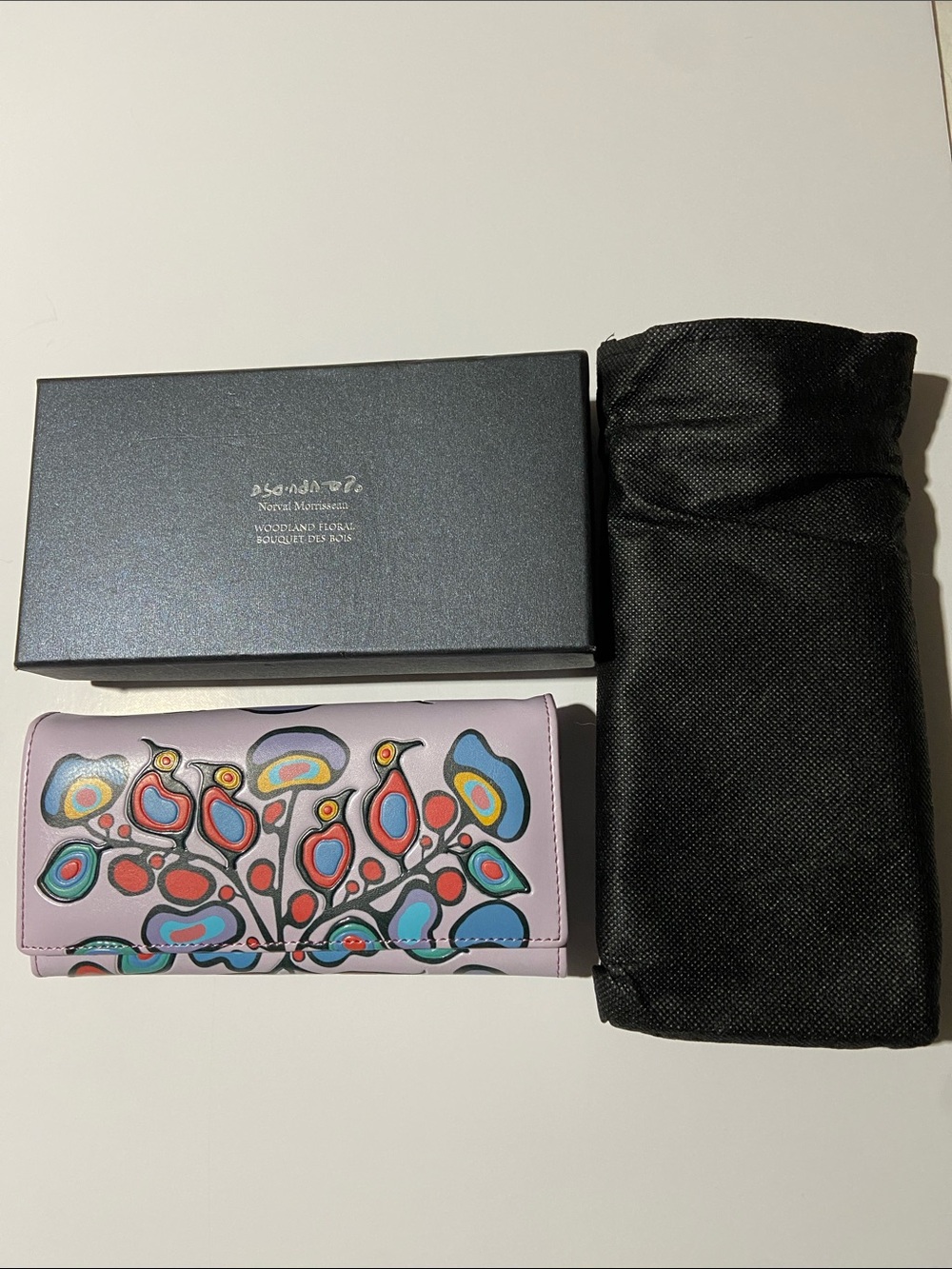 Norval Morrisseau Woodland Floral Design Vegan Leather Wallet NIB
